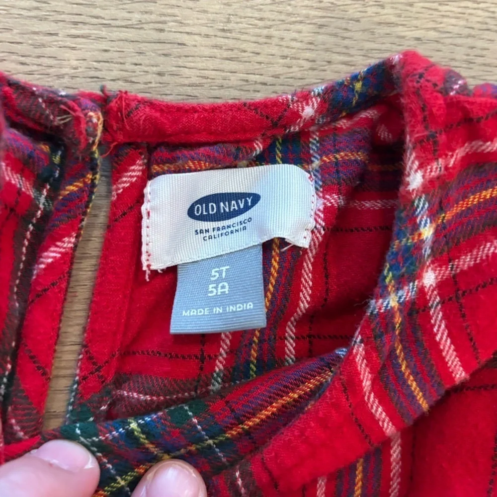 Old Navy Plaid Girl’s Holiday Dress sz 5T